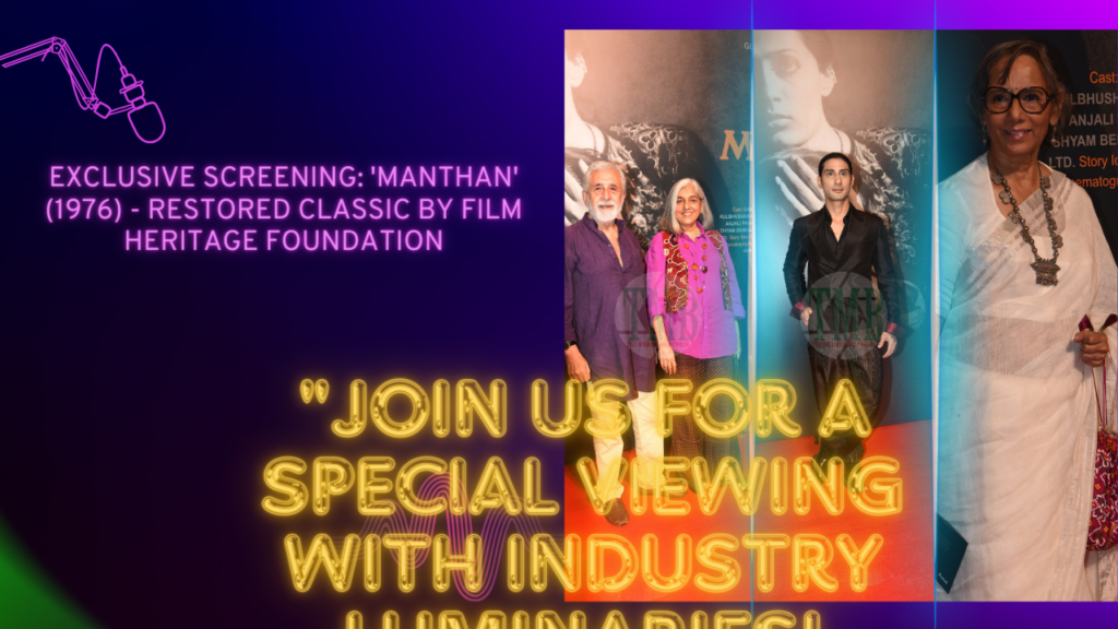 Brilliant Actor Rajit Kapur posed for the media with one of her friends at the special screening of film Manthan